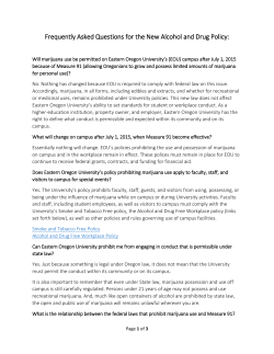 Frequently Asked Questions for the New Alcohol and Drug Policy: