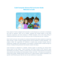 Cubit Computer Science Kit Curriculum Guide Welcome to Cubit