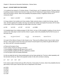 Chapter 8анаBinomial and Geometric DistributionsанаReview