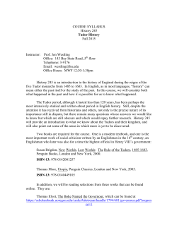 HI245 Tudor England syllabus fall 2015