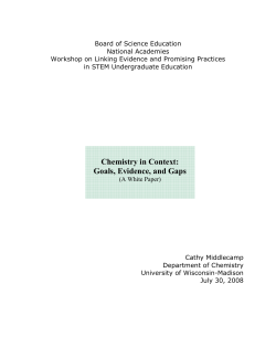 Chemistry in Context: Goals, Evidence, and Gaps