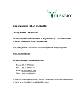 Dog clusterin (CLU) ELISA Kit