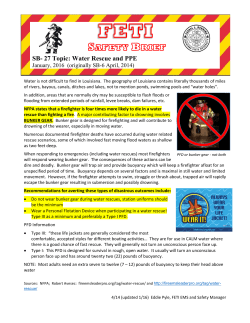 SB- 27 Topic: Water Rescue and PPE