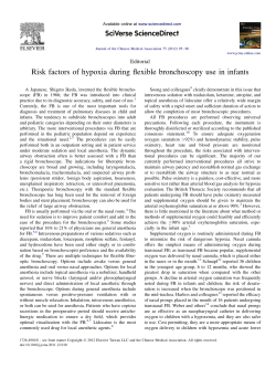 Risk factors of hypoxia during flexible bronchoscopy use in infants