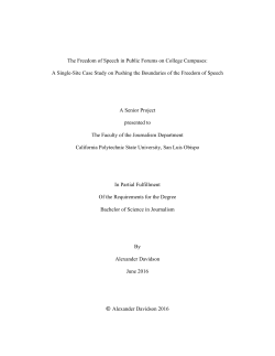 The Freedom of Speech in Public Forums on College Campuses: A