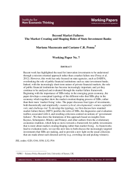 Beyond Market Failures The Market Creating and Shaping Roles of