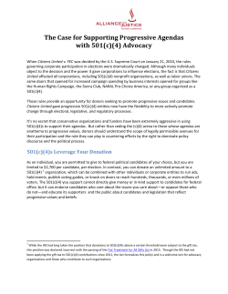 The Case for Supporting Progressive Agendas with 501(c)(4