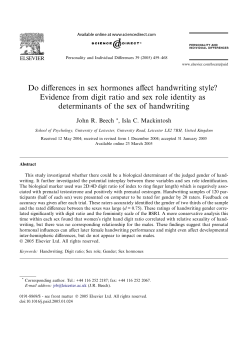 Do differences in sex hormones affect handwriting style? Evidence