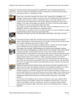 If Planners Plan, Why Don`t Architects Arch?