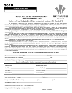 2016 Medical Release Form