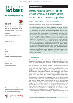 Density-mediated carry-over effects explain variation in breeding