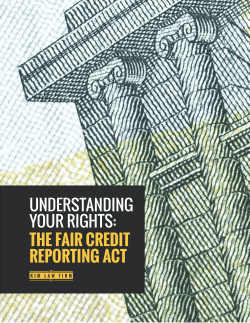 UNDERSTANDING YOUR RIGHTS: THE FAIR CREDIT