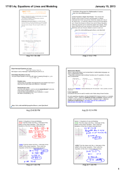 171S1.4q Equations of Lines and Modeling