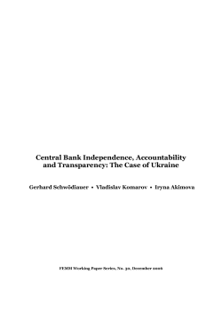 Central Bank Independence, Accountability and Transparency