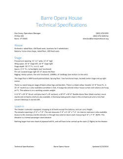 Barre Opera House Technical Specifications