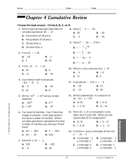Chapter 4 Cumulative Review