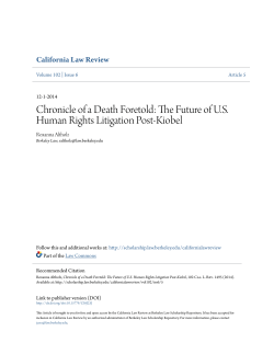 Chronicle of a Death Foretold: The Future of U.S. Human Rights