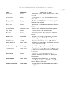 Presidential Award for Undergraduate Research Recipients
