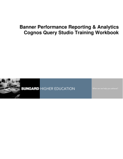 Cognos Query Studio Training Workbook