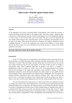 John Locke`s Polemic against Innate Ideas