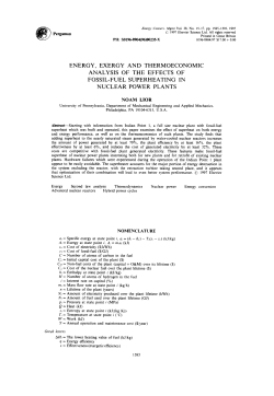 N. Lior, "Energy, exergy, and thermoeconomic