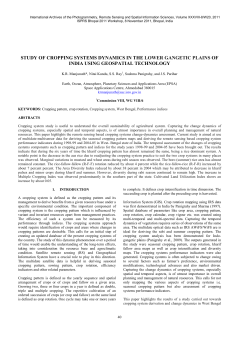 study of cropping systems dynamics in the lower