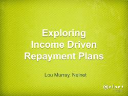 Exploring Income Driven Repayment Plans