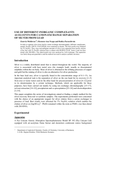 USE OF DIFFERENT INORGANIC COMPLEXANTS AS ELUENTS