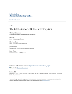 The Globalization of Chinese Enterprises