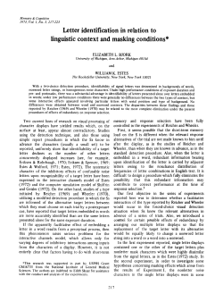 Letter identification in relation to linguistic context and masking