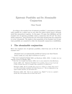 Epistemic Possibility and Its Abominable Conjunction