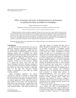 Effect of moisture and water on thermal protective performance of