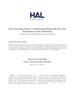 Exer-Learning Games: Transferring Hopscotch from the - HAL