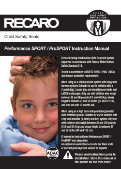 Performance SPORT / ProSPORT Instruction Manual