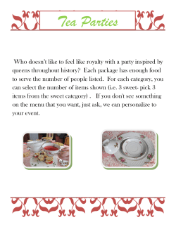 Tea Party Menu - Spoon Dessert Cafe