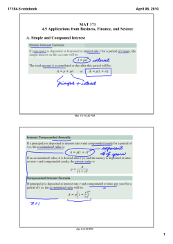 MAT 171 4.5 Applications from Business, Finance, and Science A