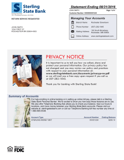 New Sterling State Bank Statements