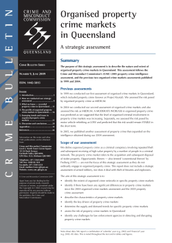 Organised property crime markets in Queensland