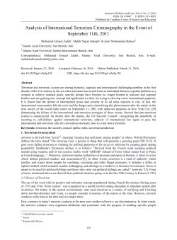 Analysis of International Terrorism Criminography in the Event of