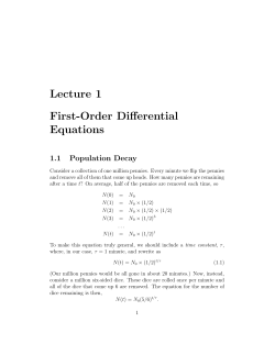Lecture 1 First-Order Differential Equations