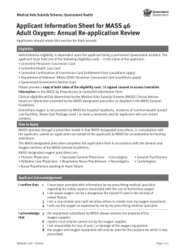 MASS 46 Adult Oxygen: Annual Re