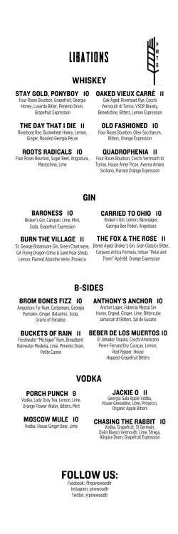 follow us - The Pinewood