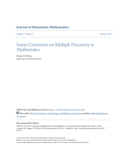 Some Comments on Multiple Discovery in Mathematics