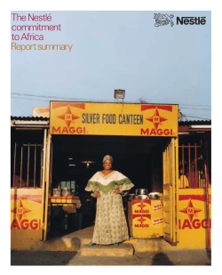 The Nestl&eacute; commitment to Africa Report summary