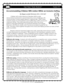 Accommodating Children With Autism Within an