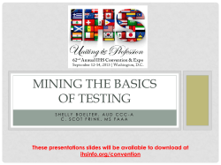 mining the basics of testing - International Hearing Society