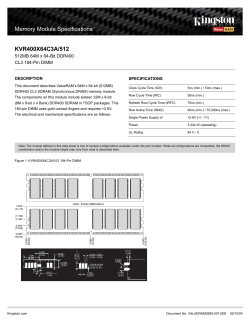 Memory Module Specifications KVR400X64C3A/512