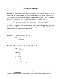 Exponential Functions