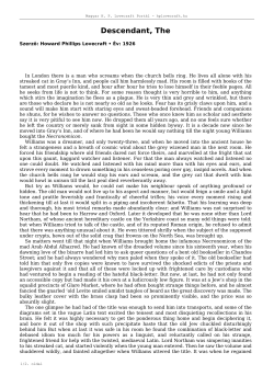 Descendant, The - Magyar HP Lovecraft Port&aacute;l