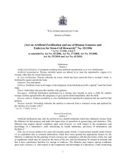 Act on Artificial Fertilisation and use of Human Gametes and